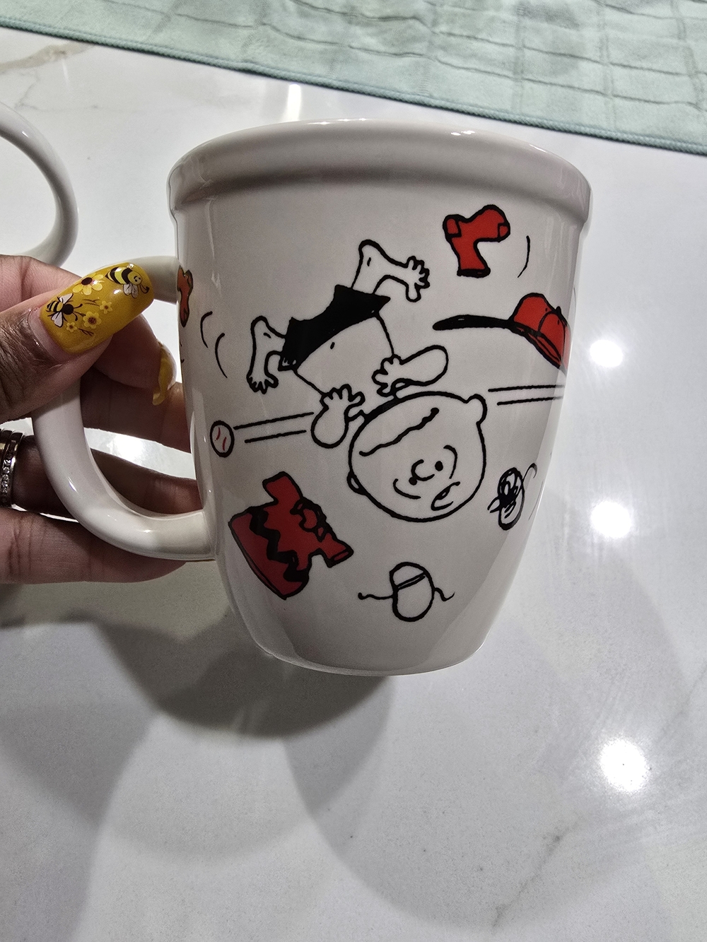Hallmark White Ceramic Peanuts Mug with Black Print